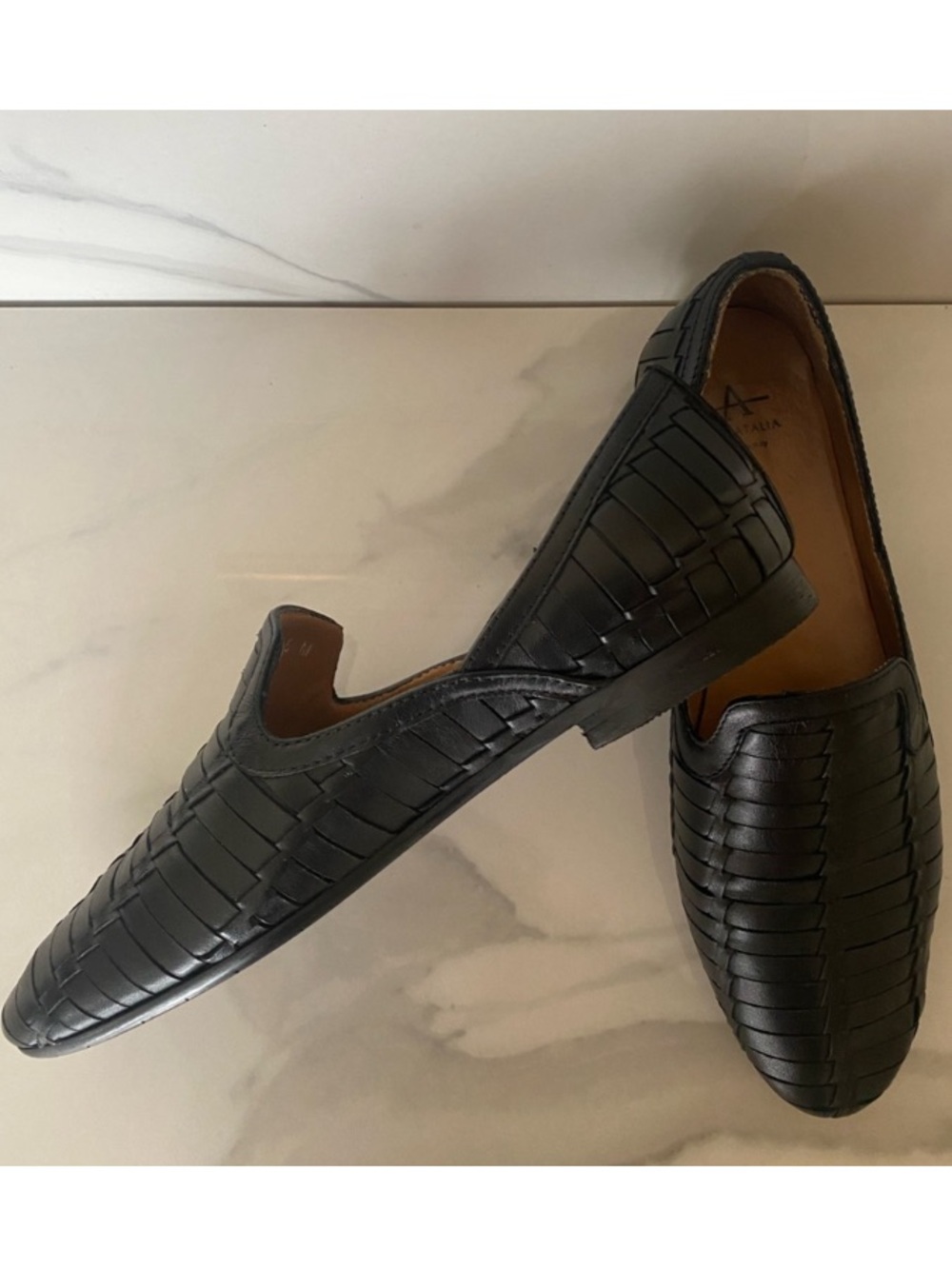 Aquatalia Women’s Leather Loafer Marisa Black 6 Summer Casual Chic Huarache